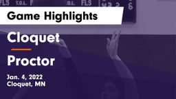 Cloquet  vs Proctor  Game Highlights - Jan. 4, 2022
