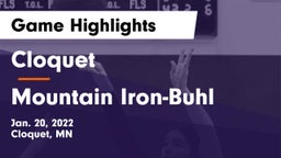 Cloquet  vs Mountain Iron-Buhl  Game Highlights - Jan. 20, 2022