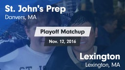 Matchup: St. John's Prep vs. Lexington  2016