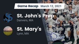 Recap: St. John's Prep vs. St. Mary's  2021