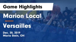 Marion Local  vs Versailles  Game Highlights - Dec. 20, 2019