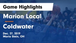 Marion Local  vs Coldwater  Game Highlights - Dec. 27, 2019