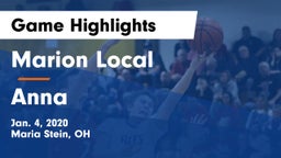 Marion Local  vs Anna  Game Highlights - Jan. 4, 2020