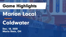 Marion Local  vs Coldwater  Game Highlights - Dec. 18, 2020