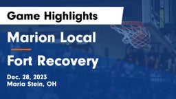 Marion Local  vs Fort Recovery  Game Highlights - Dec. 28, 2023
