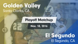 Matchup: Golden Valley High vs. El Segundo  2016