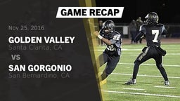 Recap: Golden Valley  vs. San Gorgonio  2016