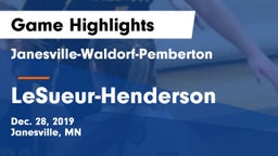 Janesville-Waldorf-Pemberton  vs LeSueur-Henderson  Game Highlights - Dec. 28, 2019