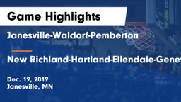 Janesville-Waldorf-Pemberton  vs New Richland-Hartland-Ellendale-Geneva  Game Highlights - Dec. 19, 2019