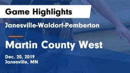 Janesville-Waldorf-Pemberton  vs Martin County West  Game Highlights - Dec. 20, 2019