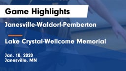 Janesville-Waldorf-Pemberton  vs Lake Crystal-Wellcome Memorial  Game Highlights - Jan. 10, 2020
