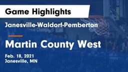Janesville-Waldorf-Pemberton  vs Martin County West  Game Highlights - Feb. 18, 2021