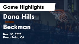 Dana Hills  vs Beckman Game Highlights - Nov. 30, 2023