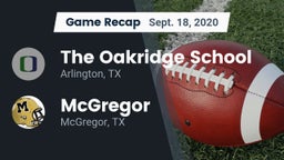 Recap: The Oakridge School vs. McGregor  2020