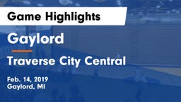 Gaylord  vs Traverse City Central  Game Highlights - Feb. 14, 2019