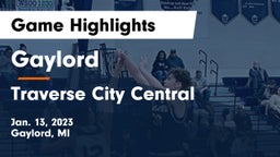 Gaylord  vs Traverse City Central  Game Highlights - Jan. 13, 2023