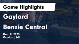 Gaylord  vs Benzie Central  Game Highlights - Dec. 8, 2023