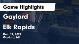 Gaylord  vs Elk Rapids  Game Highlights - Dec. 19, 2023