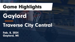 Gaylord  vs Traverse City Central  Game Highlights - Feb. 8, 2024