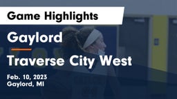 Gaylord  vs Traverse City West  Game Highlights - Feb. 10, 2023