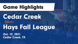 Cedar Creek  vs Hays Fall League Game Highlights - Oct. 19, 2021