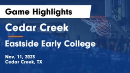 Cedar Creek  vs Eastside Early College  Game Highlights - Nov. 11, 2023