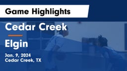 Cedar Creek  vs Elgin  Game Highlights - Jan. 9, 2024