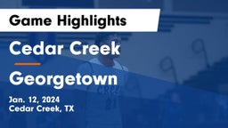 Cedar Creek  vs Georgetown  Game Highlights - Jan. 12, 2024