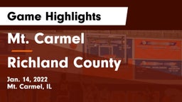 Mt. Carmel  vs Richland County  Game Highlights - Jan. 14, 2022