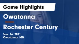 Owatonna  vs Rochester Century  Game Highlights - Jan. 16, 2021