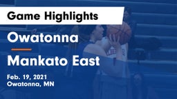 Owatonna  vs Mankato East  Game Highlights - Feb. 19, 2021