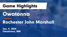 Owatonna  vs Rochester John Marshall  Game Highlights - Jan. 9, 2024