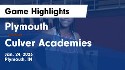 Plymouth  vs Culver Academies Game Highlights - Jan. 24, 2023