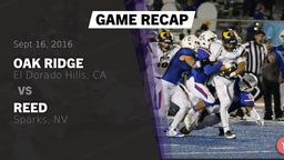 Recap: Oak Ridge  vs. Reed  2016