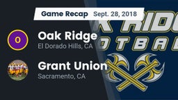 Recap: Oak Ridge  vs. Grant Union  2018