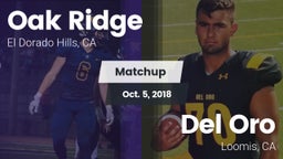 Matchup: Oak Ridge High vs. Del Oro  2018
