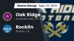 Recap: Oak Ridge  vs. Rocklin  2019
