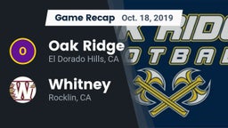 Recap: Oak Ridge  vs. Whitney  2019
