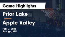 Prior Lake  vs Apple Valley  Game Highlights - Feb. 7, 2023