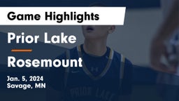 Prior Lake  vs Rosemount  Game Highlights - Jan. 5, 2024