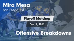 Matchup: Mira Mesa High vs. Offensive Breakdowns 2016