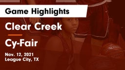 Clear Creek  vs Cy-Fair  Game Highlights - Nov. 12, 2021