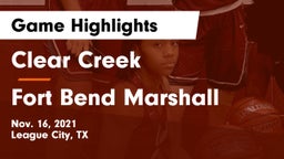 Clear Creek  vs Fort Bend Marshall Game Highlights - Nov. 16, 2021