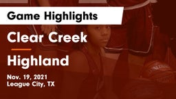Clear Creek  vs Highland  Game Highlights - Nov. 19, 2021