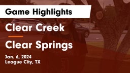 Clear Creek  vs Clear Springs  Game Highlights - Jan. 6, 2024