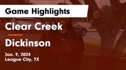 Clear Creek  vs Dickinson  Game Highlights - Jan. 9, 2024