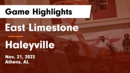 East Limestone  vs Haleyville  Game Highlights - Nov. 21, 2023