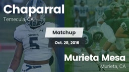 Matchup: Chaparral High vs. Murieta Mesa  2016