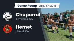 Recap: Chaparral  vs. Hemet  2018