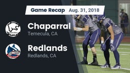 Recap: Chaparral  vs. Redlands  2018